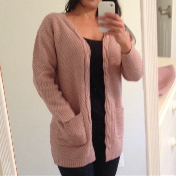 Mauve  Open Cable Cardigan. NWOT - Picture 7 of 7
